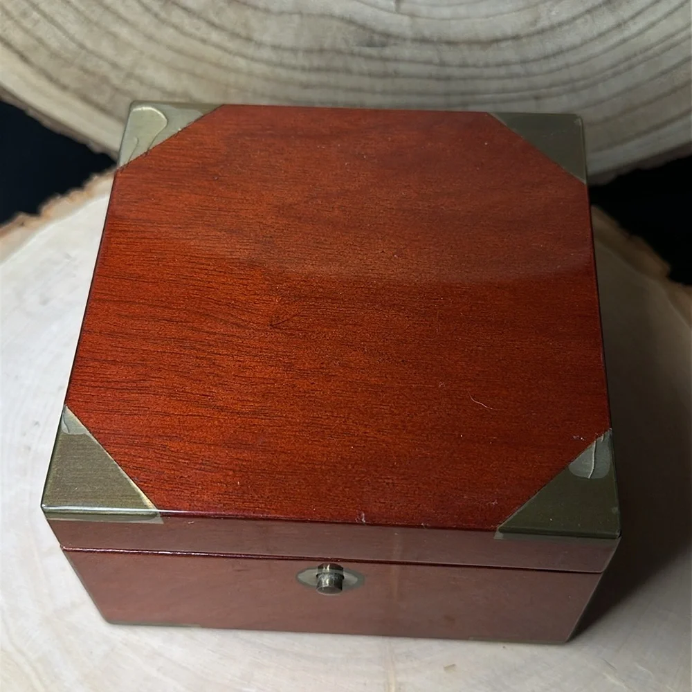 Tiffany & Co Wooden Desk Clock with Gold Accents - AS IS - Working Battery - Picture 7 of 13